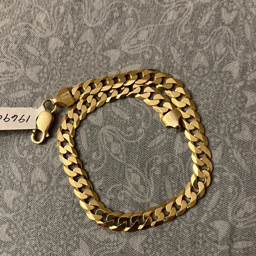 24K Gold Bonded 925 Cuban link Stamped Men’s Bracelet From Italy 🇮🇹 - Picture 7 of 15